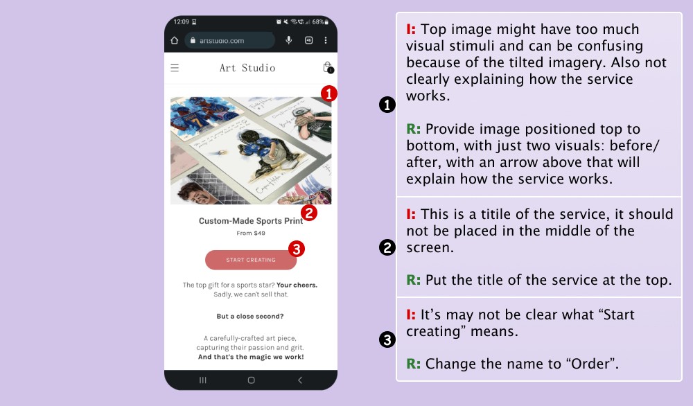 Audit 1 - first visible screen